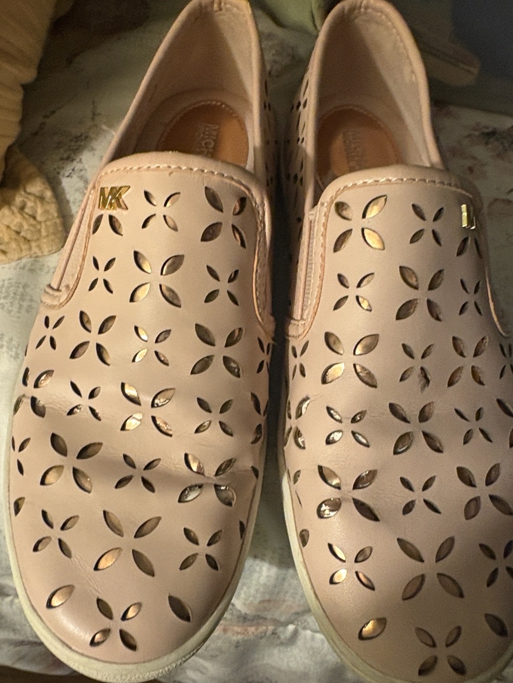 Michael Kors Blush Pink Perforated Slip-On Sneakers - Picture 13 of 13